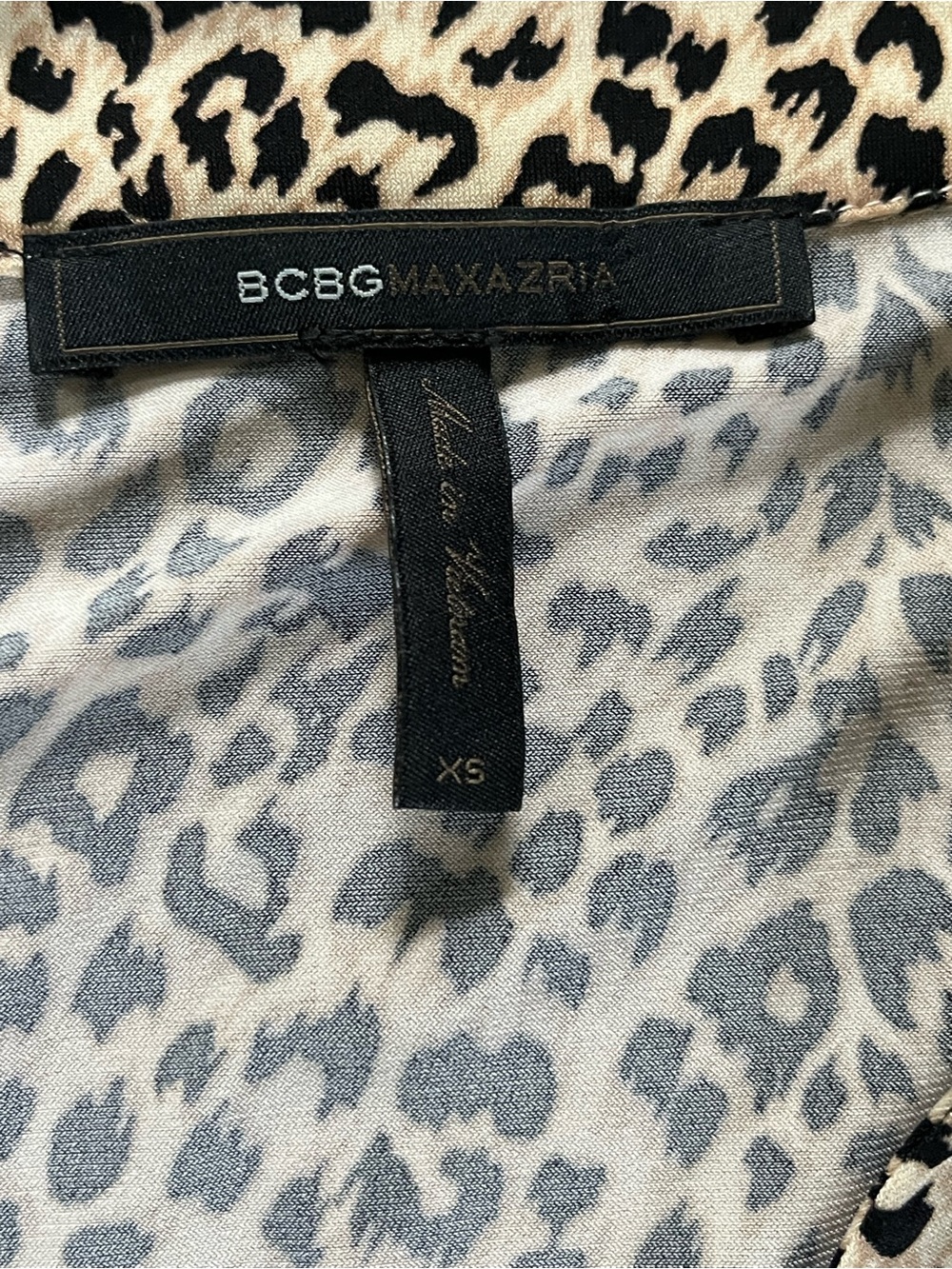 BCBGMaxAzria Black & Cream Leopard Wrap Dress - Picture 2 of 6